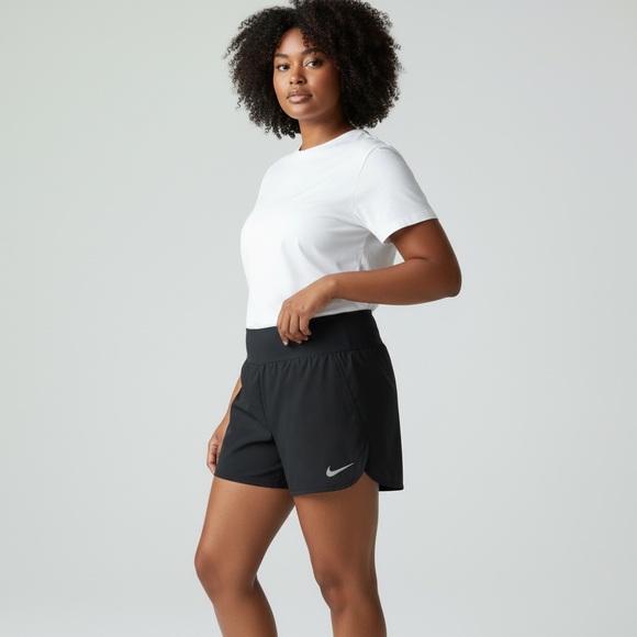 Nike Pants - Nike Women's Crew Shorts Black Perforated Woven Fabric Size 2XL